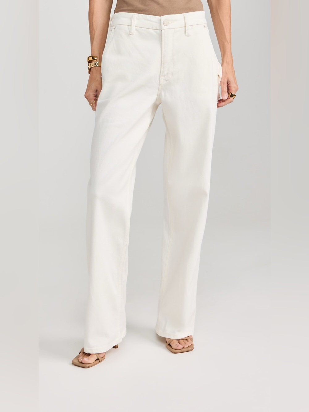 Good American Good 90’s Petite Carpenter Jeans in Cloud White | 16P | NWT